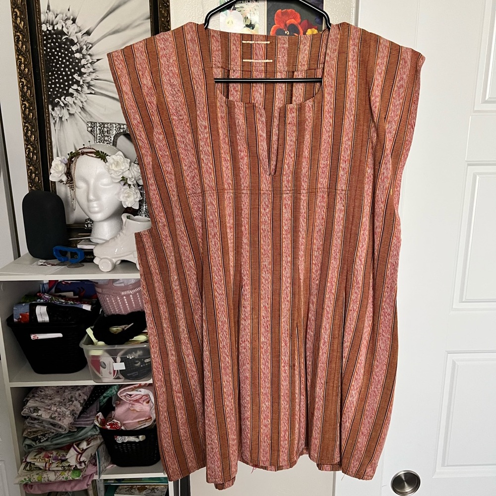 1970s Poncho Striped Vintage Pullover Top